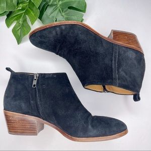 J. Crew black suede leather heeled ankle boots